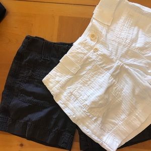 J Crew Size 2 Gray Shorts and White Shorts